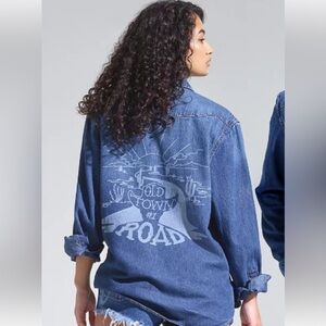 Wrangler Jean Pearl Snap Old Town Road Denim Top M